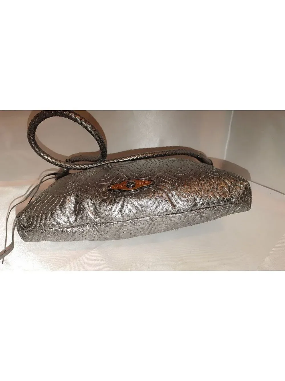 Elliott Lucca Metallic Silver Hobo Bag